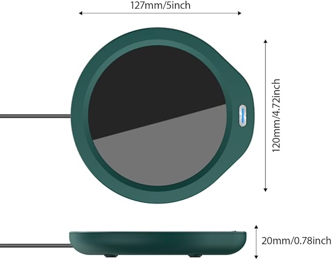 Coffee Mug Warmer - Coffee Cup Warmer for Desk Auto Shut Off, 110V 18W Smart Electric Candle Warmer Beverage Warmer for Coffee, Tea, Water, Milk, Constant 55℃ (Green)