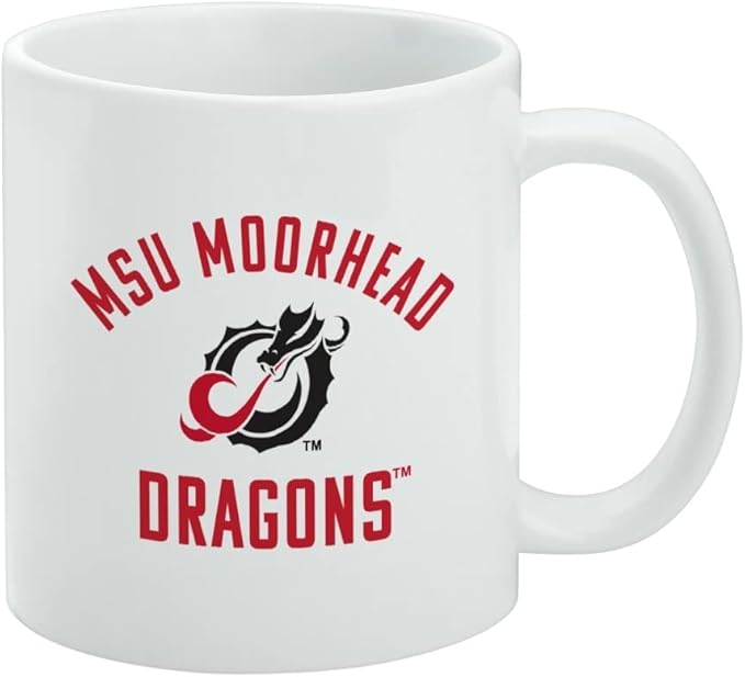 Minnesota State University Moorhead Dragons Ceramic Coffee Mug, Novelty Gift Mugs for Coffee, Tea and Hot Drinks, 11oz, White