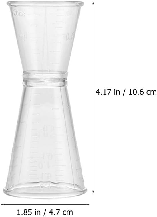 6Pcs Plastic Jigger for Bartending, Double-ended Measuring Cocktail Jigger with Measurements for Bar Use Accurate Liquid and Solid Ingredient Measurement with Easy Pour Spout
