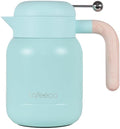 Aura Thermal Coffee Carafe Tea Pot for Keeping Hot & Iced Cold - Vacuum Insulated - Thermos Water Pitcher - Beverage Dispenser - Cool Touch Handle & Lid - BPA Free - 1 Liter - Blue
