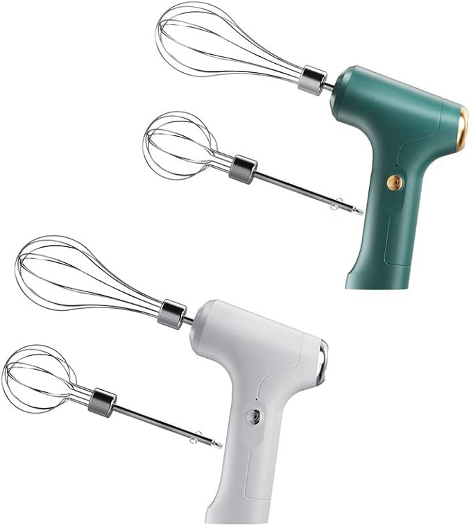 SEIWEI Electric Handheld Mixer with 2 Stirring Rods Household Electric Egg Beater 3 Speed Modes for Whipping Mixing Pudding Cookies Cakes Batters USB Rechargeable