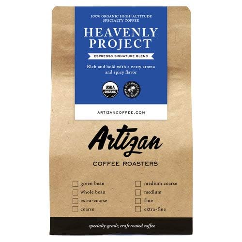 Artizan Coffee USDA Organic Ground Coffee | Heavenly Project - High Altitude Blend | Dark Roast | Medium Grind for Drip | 5 lbs | Roasted in South Florida