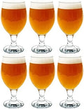 Vikko Beer Glass, Set of 6 Belgian Style Beer Glasses, Large Size 13.5 Ounce, Dishwasher Safe Durable Drinking Glass for Craft Brews, Beer or Water