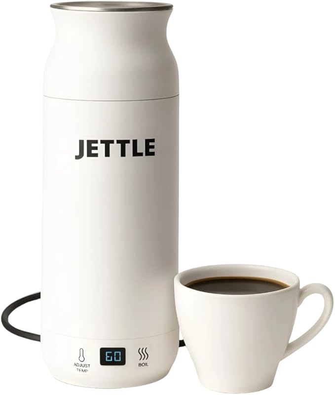 Electric Kettle - Travel Portable Heater for Coffee Tea Milk Soup - Stainless Steel Travel Water Boiler tea pot with Temperature Control - LED - Automatic Power Off - 450ml - Kitchen Appliance