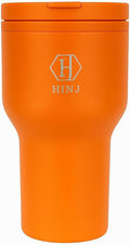 Insulated Travel Tumbler, Orange, Stainless Steel with permanent Lid