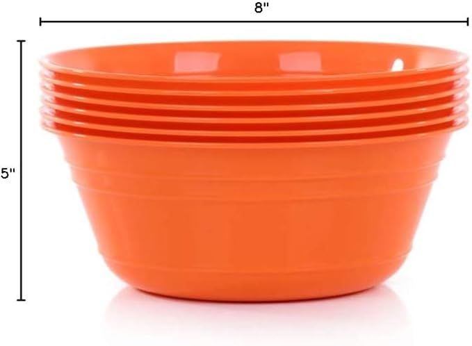 Mintra Home Snack Bowls (Small 6pk (600ml), Orange) - 5.75inW x 2.25inH