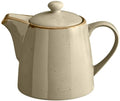Keystone Porcelain Teapot with Lid, 32 oz, Granite Gray with Chestnut Brown Speckles, Round, Dishwasher Safe, Microwavable, 5.8 x 4.1 x 5 Inches