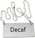 New Star Foodservice 27457 Stainless Steel Chain Sign, (Decaf), 3.5"x 1.5", Set of 6