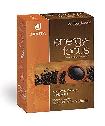 Energy + Focus Instant Coffee by Javita – Premium Arabica with Adaptogens – Clean Energy & Mental Clarity Support – Convenient Functional Coffee Mix (1 box/24 serv.)
