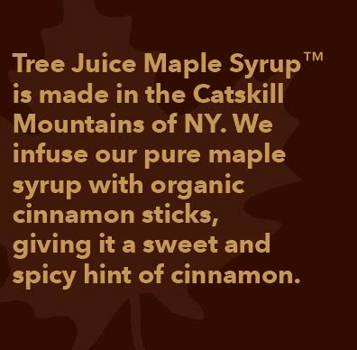 Tree Juice Cinnamon Maple Syrup | 100% Pure Grade A Maple Syrup | All Natural, Non GMO, Vegan, Gluten Free, Vegetarian, Paleo | 12 Ounce Bottle