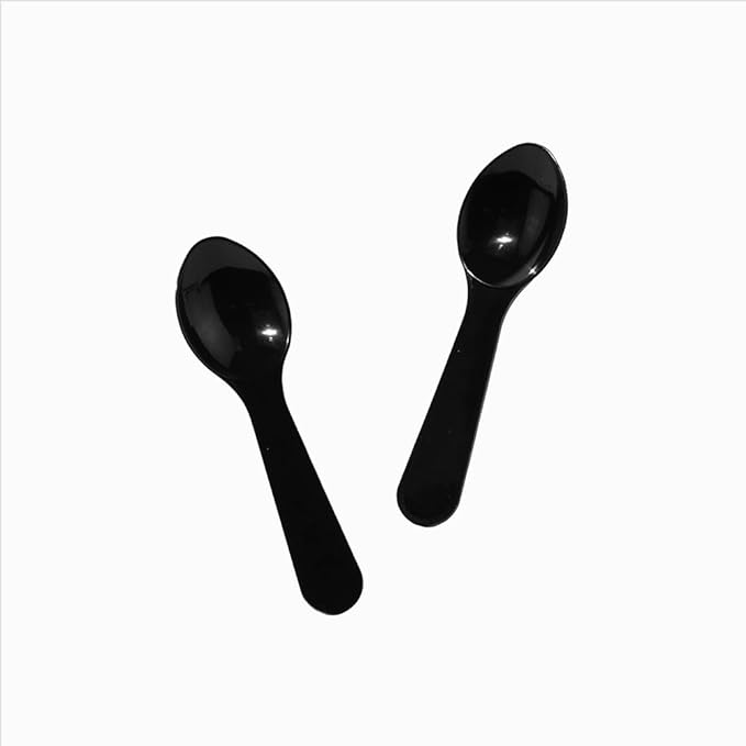 3000-Count Mini Disposable Tasting Spoons Black Color | 3 Inch Small Plastic Sampling & Tatster Spoons for Food, Ice Cream, Spices | Frozen Dessert Supplies
