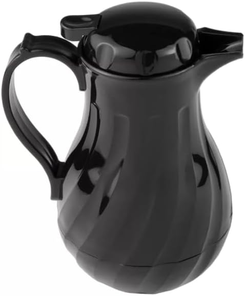 (42 oz) Beverage Server Eco-Plastic Carafe Swirl Double Wall Insulated Black