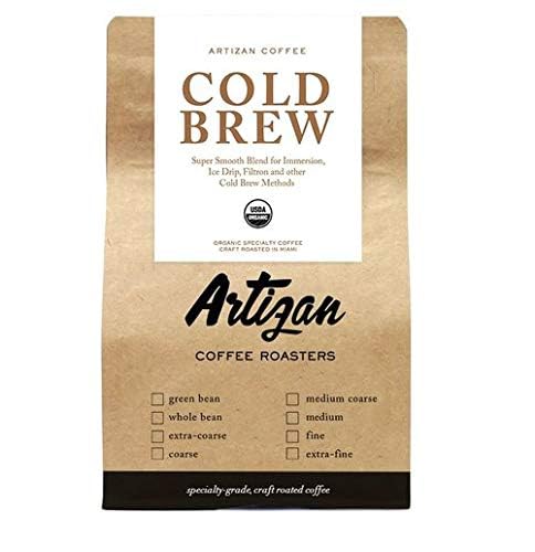 Artizan Coffee USDA Organic Ground Coffee | Cold Brew Blend | Medium-Dark Roast | Extra Coarse | 5 lbs | Roasted in South Florida