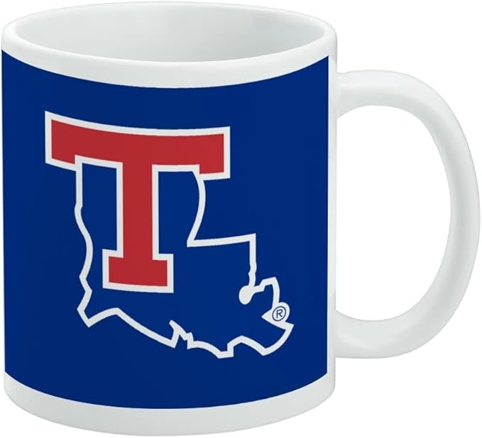Louisiana Tech University Bulldogs Logo Ceramic Coffee Mug, Novelty Gift Mugs for Coffee, Tea and Hot Drinks, 11oz, White