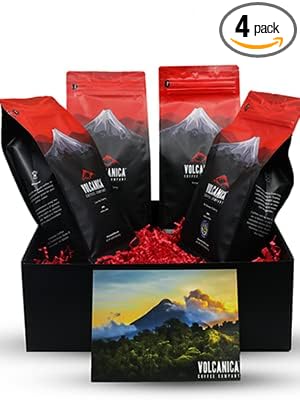 Guatemalan Coffee Gift Box, Whole Bean, Fresh Roasted, 4 X 16-ounces, Guatemala Antigua, Guatemala Huehuetenango, Guatemala Natural, Guatemala Antigua Dark Roast