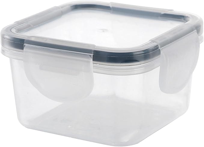 150 ml Food Storage Containers – BPA-Free Thickened PP, 4-Latch Airtight Lid, Freezer/Microwave/Dishwasher Friendly (Clear With Black)