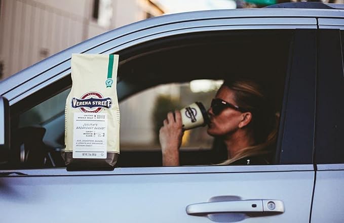 Verena Street 2 Pound Ground Coffee, Medium Roast, Julien's Breakfast Blend, Rainforest Alliance Certified Arabica Coffee
