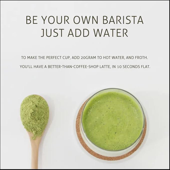 Nourishment Rituals Green Tea Super Latte Matcha Powder | Authentic Japanese Instant Ceremonial Grade Matcha, Superfood Powder Blend - Pack of 1, 260g (12-Servings)