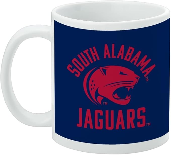Univeristy of South Alabama Jaguars Ceramic Coffee Mug, Novelty Gift Mugs for Coffee, Tea and Hot Drinks, 11oz, White