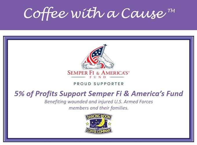 Dancing Moon Coffee Pods - 100% Jamaica Blue Mountain Medium Roast - K-Cup Compatible Keurig Coffee Pods - Small-Batch Crafted, Supports Military Charity