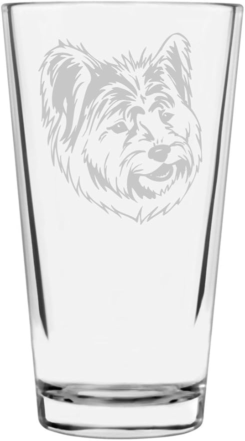 Elo Custom Personalized Dog Themed Etched All Purpose 16oz Pint Glass