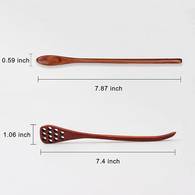 4pcs 7.87Inch Honey Dipper Sticks and 4pcs 7.87Inch Coffee Stirring Spoons, Honey Sticks for Tea,Wooden Honey Spoon Stirrer for Honey Jar Dispense Drizzle Honey and Wedding Party Gift