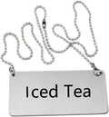 New Star Foodservice 27488 ICED TEA Chain with Sign, Stainless Steel, 3.5 x 1.5-Inch, Set of 2