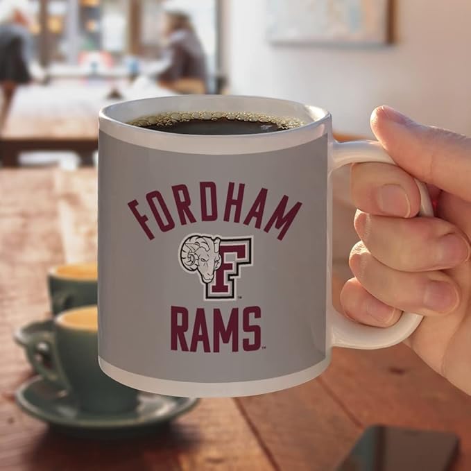 Fordham University Rams Logo Ceramic Coffee Mug, Novelty Gift Mugs for Coffee, Tea and Hot Drinks, 11oz, White
