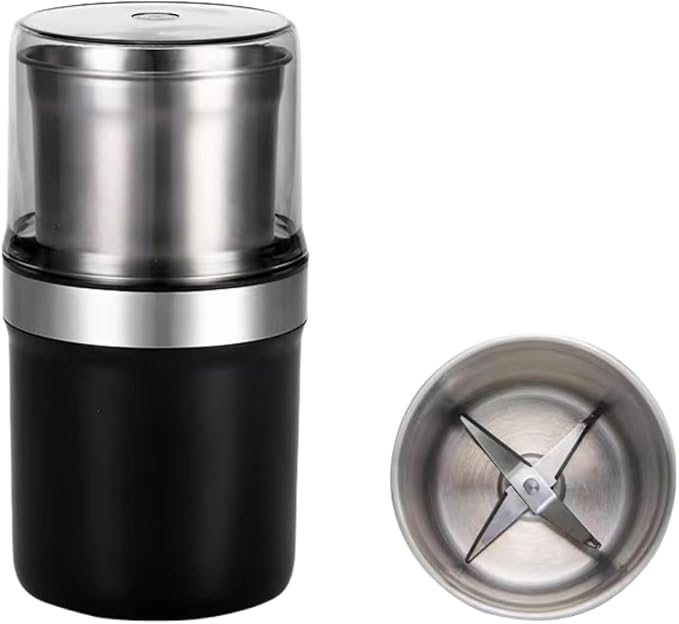 Voltix Electric Multi-Purpose Cup Grinder - Large Capacity Stainless Steel for Wet and Dry Foods, Coffee Grinder, Easy to Clean (US plug, cross-blade cup)