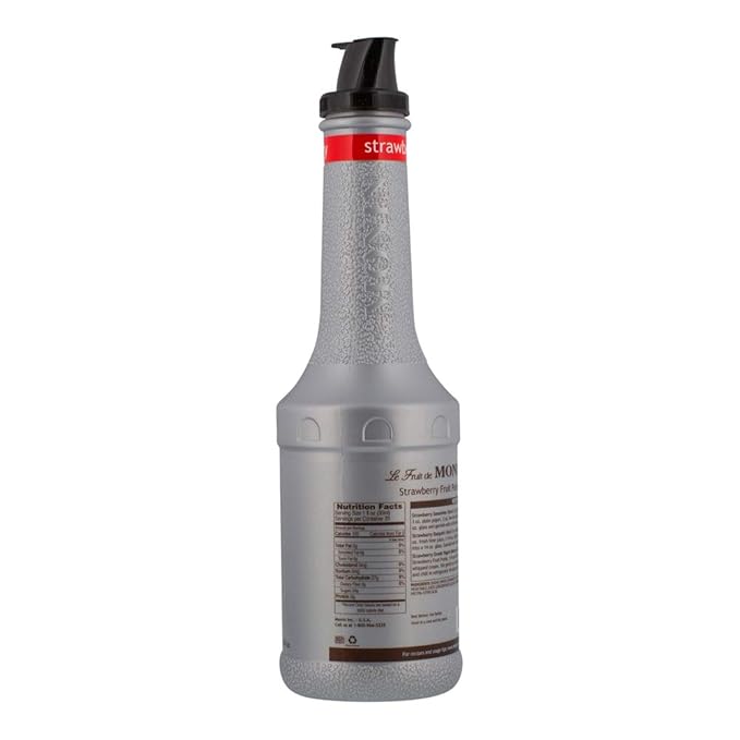 Monin - Strawberry Purée, Juicy and Sweet, Great for Sodas and Teas, Gluten-Free, Vegan, Non-GMO (1 Liter)