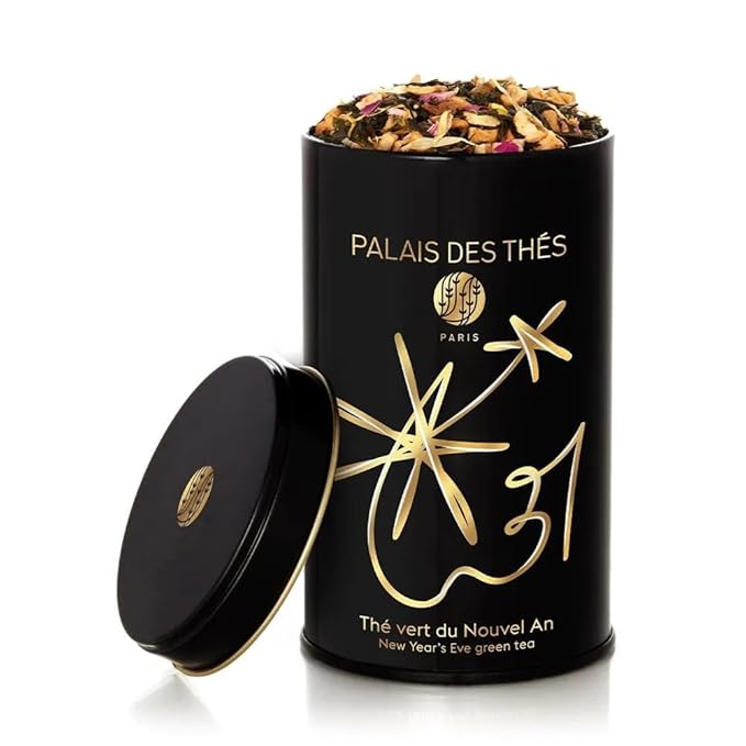 Palais des Thés - Green Tea - Holiday Collection | N°31 New Year's Eve Blend with Sweet Rose & Elderberries | Premium Loose Leaf Tea, Serves 20-25 Cups - 3.5oz Tin