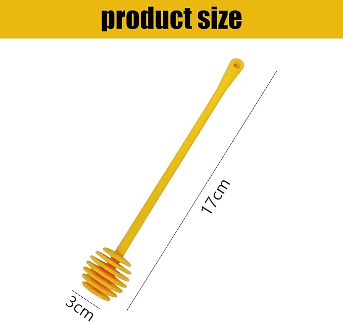 2 PCS Honey Dipper Stick, Honey Spoon with Long Handle, Honey Stirrers, Honey Spoon, Honey Spoon Dipper, Honey Wand, Long Handle Syrup Dipper Stick, Honey Mixing Stirrer Spoon White and Yellow