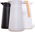 Hastings Collective Thermal Coffee Carafe 68 Oz - Large Stainless Steel Insulated Carafe - 2 Liter Double Walled Vacuum Thermos Coffee and Beverage Dispenser with Tea Infuser and Strainer (Gray)