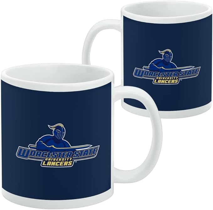 Worcester State University Lancers Logo Ceramic Coffee Mug, Novelty Gift Mugs for Coffee, Tea and Hot Drinks, 11oz, White