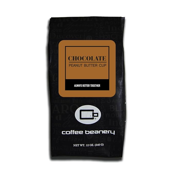 Chocolate Peanut Butter Cup Coffee by Coffee Beanery | 12oz Flavored Coffee Ground Medium Roast Coffee | 100% Specialty Arabica Coffee Ground | Gourmet Coffee | Flavored Very Fine Ground Coffee Medium Roast