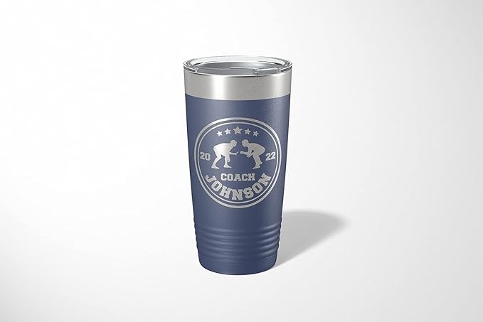 Wrestling Coach gifts, Tumbler, Coach tumbler, Wrestling gifts, Coach Beer glass, Coach gift, Wrestling Coach, Coach gifts, Wrestling Coach (Wrestling Circle, Navy, 20oz Tumbler)