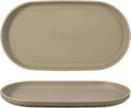 uxcell 2Pcs Fast Food Serving Trays, 9.4x5.1 Oval Reusable Restaurant Serving Trays for Kitchen Restaurant Coffee Fruit Burger Lunch Dessert, Khaki