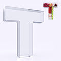 11" Acrylic Letter Charcuterie Box, Reusable Fillable Alphabet Number Shaped Form Tray for Birthday Anniversaries, Party Decorative Serving Plates Display Candy Cake (T)