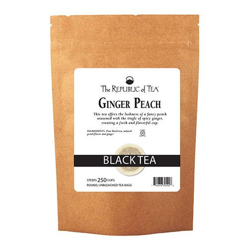 The Republic of Tea - Ginger Peach Black Tea, 250 Tea Bags, Premium Ingredients, Gourmet Longevity Tea
