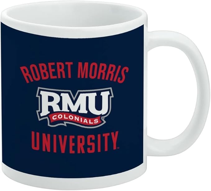 Robert Morris University Colonials Logo Ceramic Coffee Mug, Novelty Gift Mugs for Coffee, Tea and Hot Drinks, 11oz, White