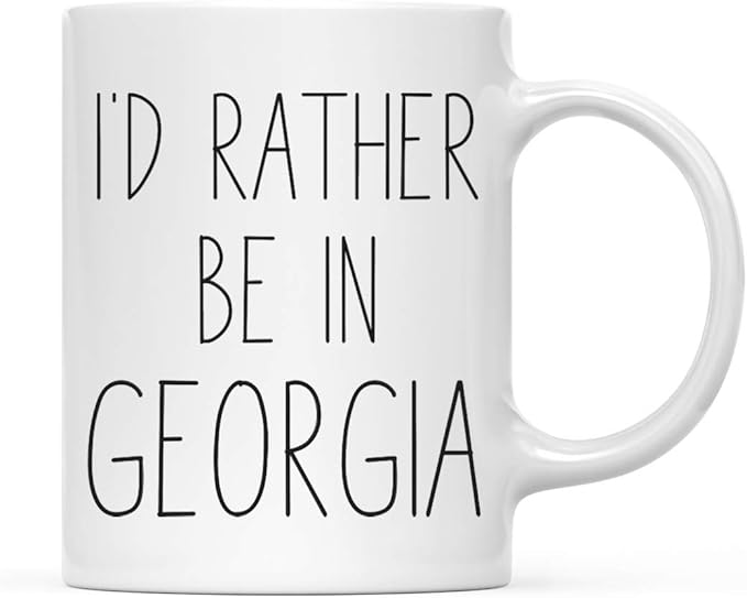 Andaz Press U.S. State 11oz. Coffee Mug Gift, I'd Rather Be in Georgia, 1-Pack, Long Distance College Going Away Study Abroad Birthday Christmas Gifts