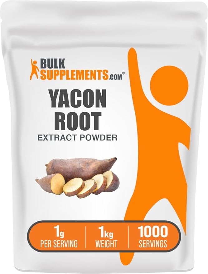 BulkSupplements.com Yacon Root Extract Powder - Sugar Substitute, Natural Fiber Sweetener - Gluten Free, 1g per Serving, 1kg (2.2 lbs) (Pack of 1)