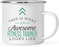 Andaz Press 11oz. Stainless Steel Campfire Coffee Mug, Awesome Fitness Trainer Mug, Birthday Gift Idea, Includes Gift Box
