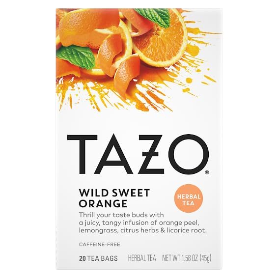 TAZO Tea Bags, Passion, Pumpkin Chai, Vanilla Caramel Chai, Wild Sweet Orange, Peachy Green, 20 CT (1ea) (Variety Pack)