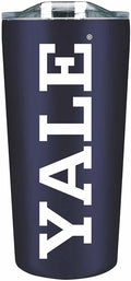 Campus Colors NCAA Stainless Steel Tumbler perfect for Gameday - 18 oz - Double Walled - Keeps Drinks Perfectly Insulated (Yale Bulldogs - Navy)