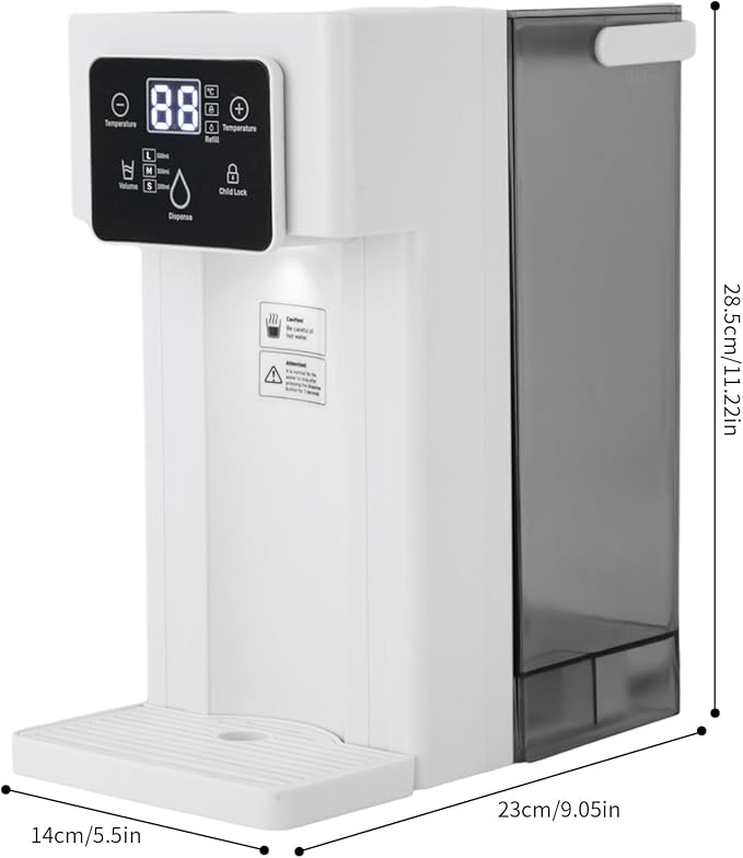 Instant Hot Water Dispenser Filter, 1500W Countertop Water Boiler Warmer, Countertop Electric Kettles with Safety Lock for Office, Bedroom, Living room, Kitchen (White)