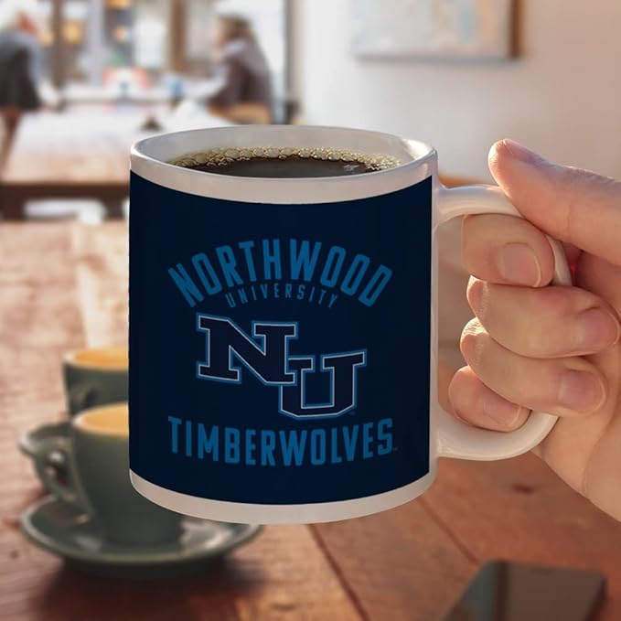 Northwood University Timberwolves Logo Ceramic Coffee Mug, Novelty Gift Mugs for Coffee, Tea and Hot Drinks, 11oz, White