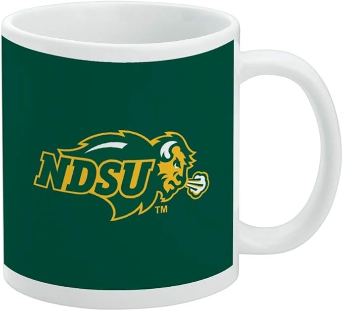 North Dakota State Bison Logo Ceramic Coffee Mug, Novelty Gift Mugs for Coffee, Tea and Hot Drinks, 11oz, White