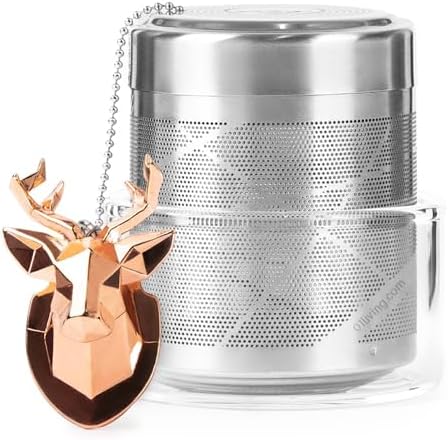 Tea Strainers For Loose Tea Stainless Steel Tea Ball Infuser Tea Ball For Loose Leaf Tea Infuser For Loose Leaf Tea Loose Leaf Tea Steeper Cute Tea Infuser Gift (DeerHead)