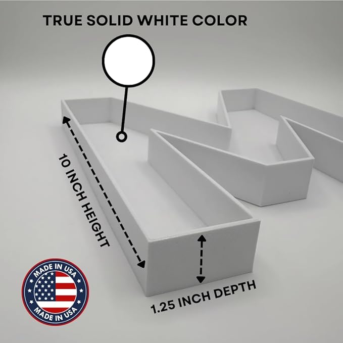 Hard Plastic Reusable Fillable Letters Numbers Serving Trays for Party Decoration (I, White)